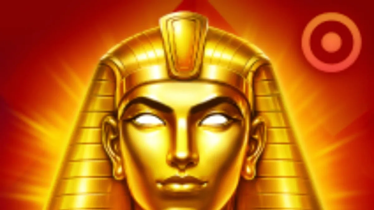 Interface do jogo de slot Pharaoh Luck com temática egípcia